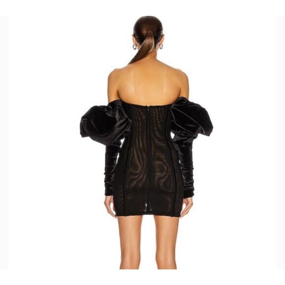 LaQuan Smith Off Shoulder Puff Sleeve Dress Medium - Picture 2 of 7